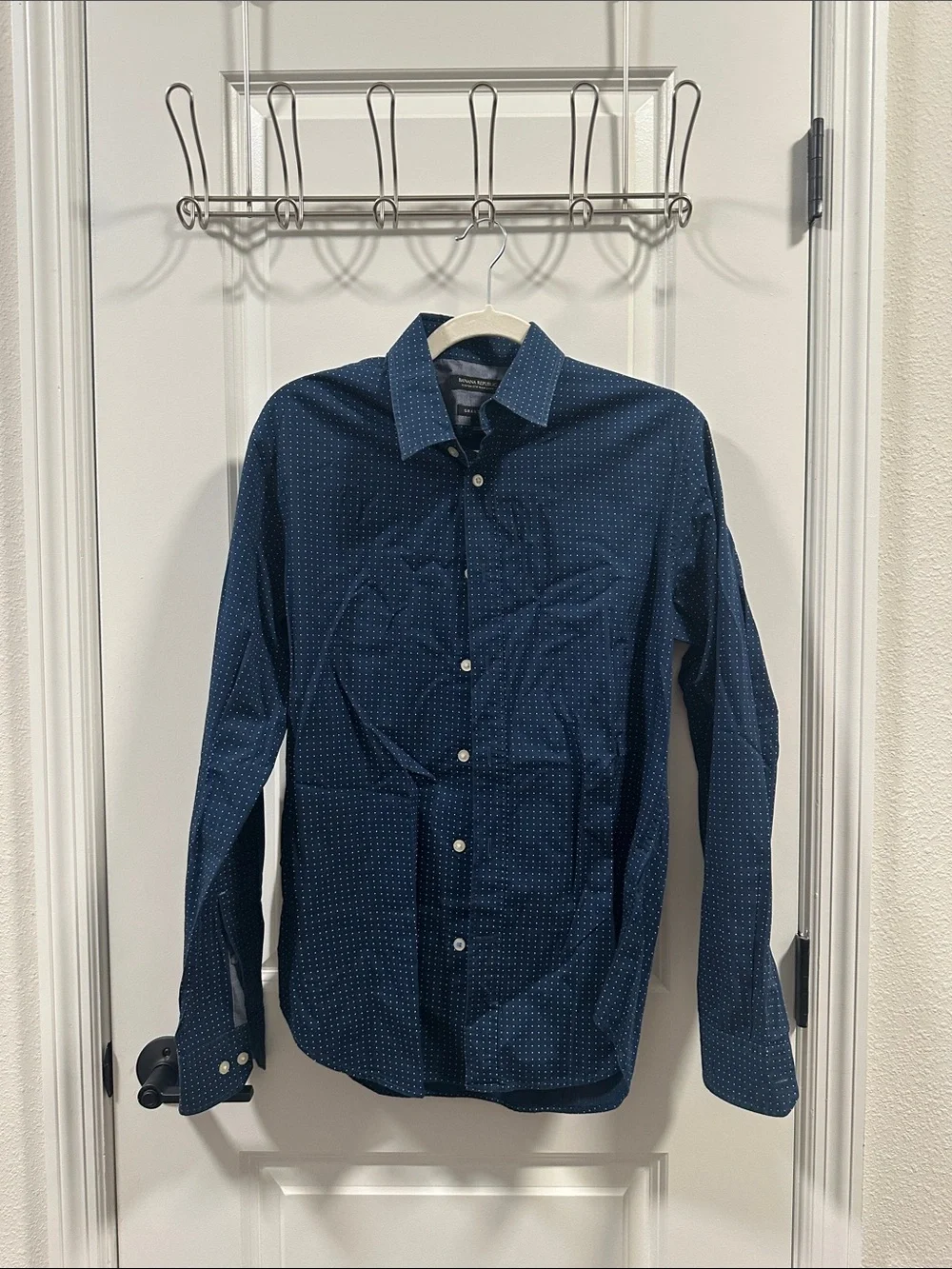 Banana republic Men's Navy Dot Print Button-Down Shirt